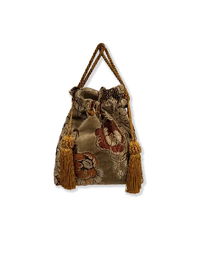 Angie Power Women's Brown Power Pouch - Venetian Brocade - Tobacco In Brown