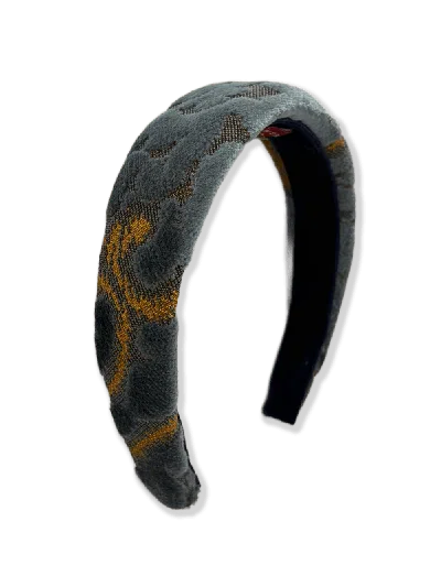 Angie Power Women's Headband - Venetian Brocade - Insignia Blue In Black