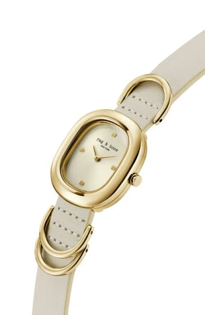 Rag & Bone Rory Leather Strap Watch, 25mm In White