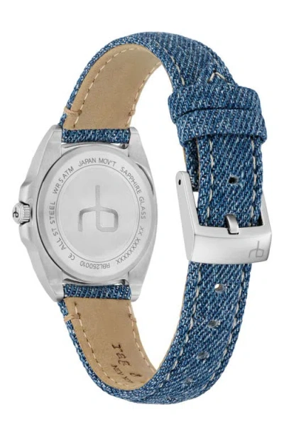 Rag & Bone Bleeker Denim Strap Watch, 30mm In Blue