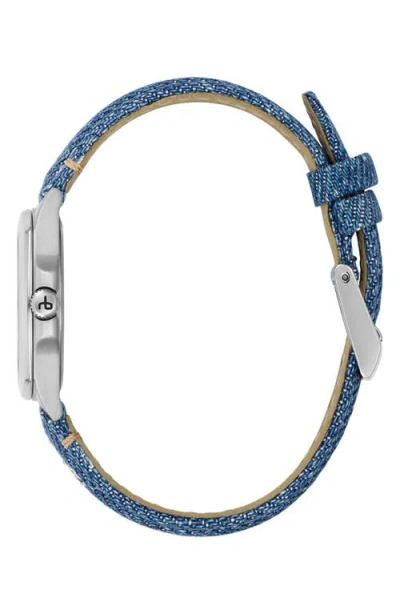 Rag & Bone Bleeker Denim Strap Watch, 30mm In Blue