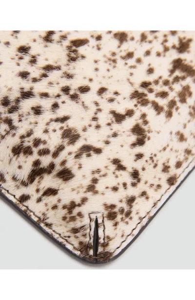 Mango Genuine Calf Hair Clutch In Brown