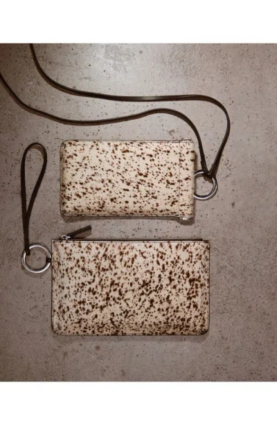 Mango Genuine Calf Hair Clutch In Brown