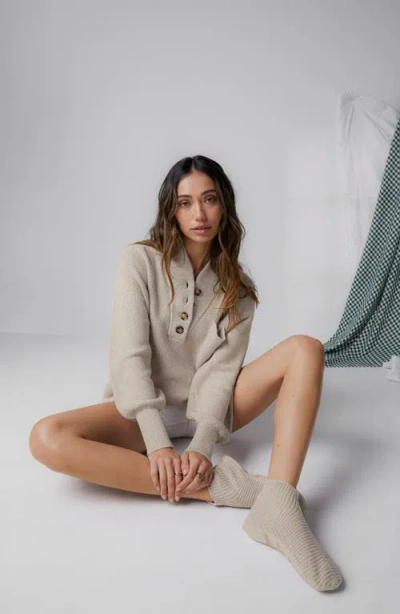 Lunya Organic Cotton Blend Slipper Sock In Gray