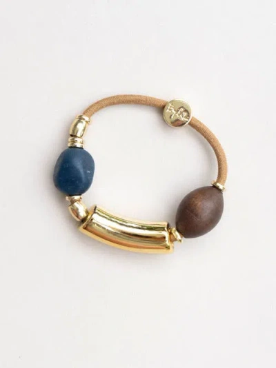By Lilla Tangy Capsule Bracelet Hair Tie In Gold