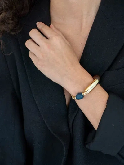 By Lilla Tangy Capsule Bracelet Hair Tie In Gold