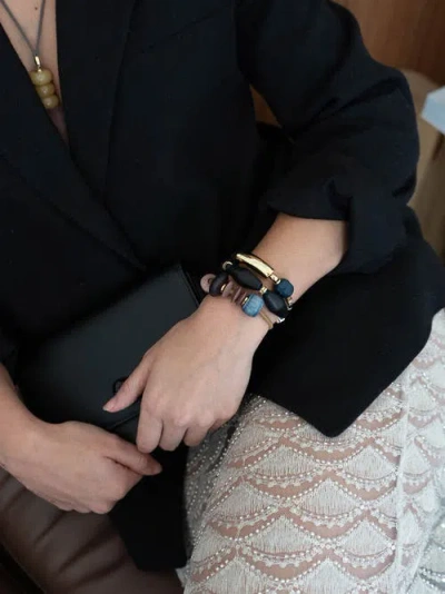 By Lilla Tangy Capsule Bracelet Hair Tie In Gold