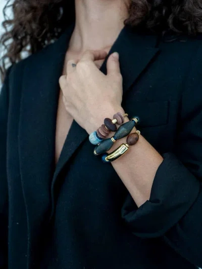 By Lilla Amber Capsule Bracelet Hair Tie In Gold