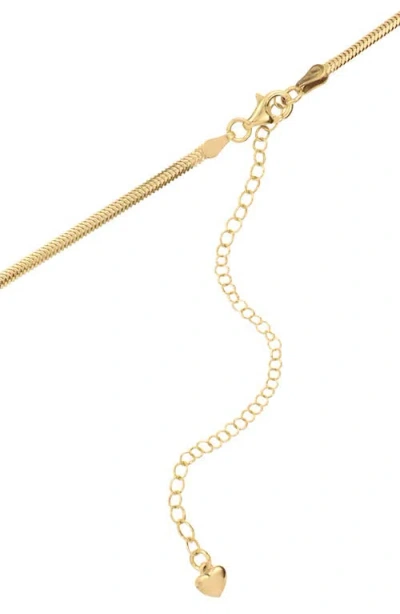 Athra Luxe Station Herringbone Chain Necklace In Gold
