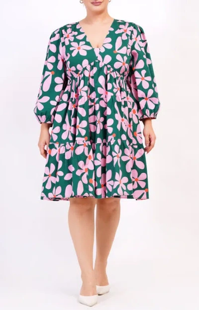 Leota Zariah Empire Waist Mini Dress In Multi