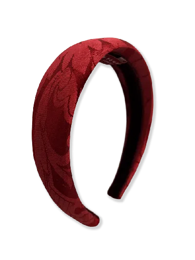 Angie Power Women's Headband - Venetian Brocade - Red Silk In Red