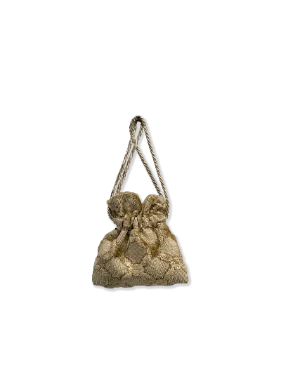 Angie Power Women's White Micro Power Pouch - Venetian Brocade - Cream In White