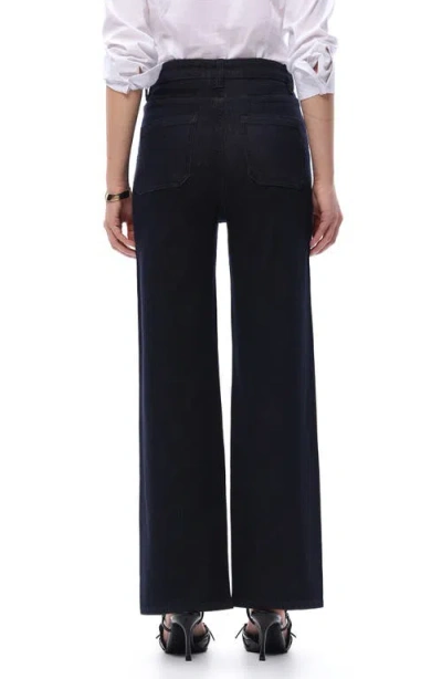 Bayeas High Waist Straight Leg Two-tone Jeans In Multi