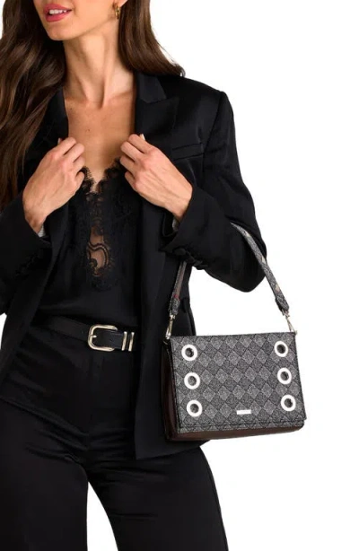 Hammitt Small Montana Jacquard & Leather Clutch In Gray