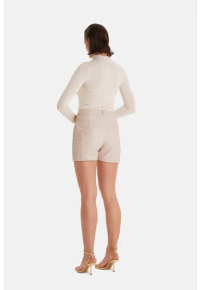 Furniq Uk Leather Fashion Short In Neutral
