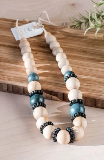 Likha Pompa Wooden Necklace In Neutral