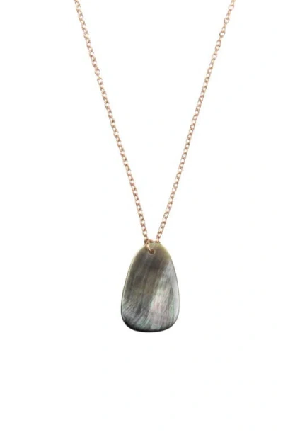 Likha Mother-of-pearl Trapezoid Pendant Necklace In Gray