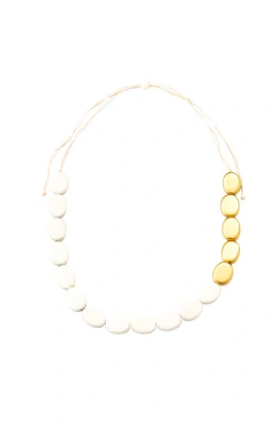 Likha Guija Wooden Necklace In Neutral