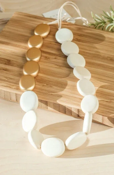 Likha Guija Wooden Necklace In Neutral