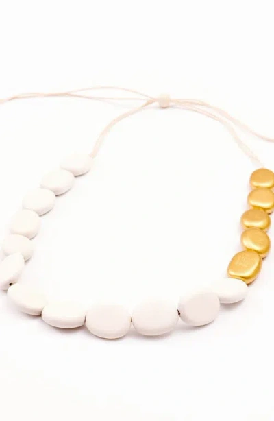 Likha Guija Wooden Necklace In Neutral