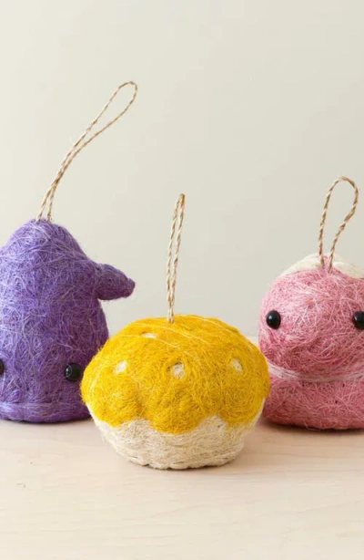 Likha Coco Coir Hanging Planter For Air Plants In Pink