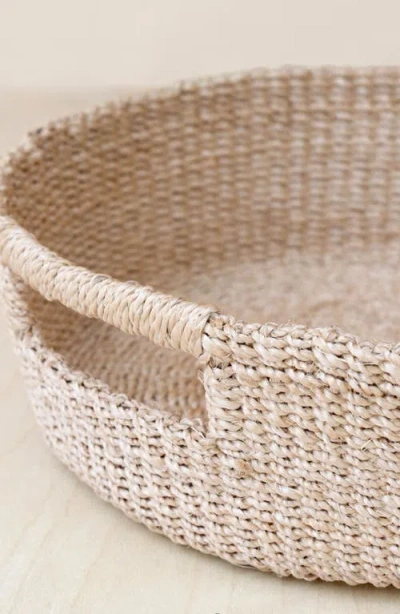 Likha Round Tray With Cutout Handles In Neutral