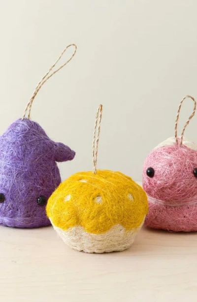 Likha Coco Coir Hanging Planter For Air Plants In Yellow