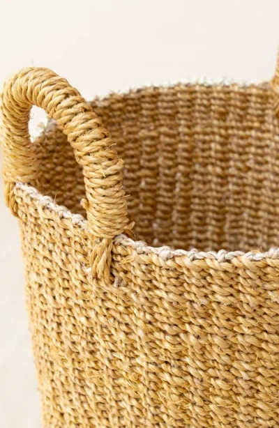 Likha Cylinder Vase Basket With Handles In Yellow