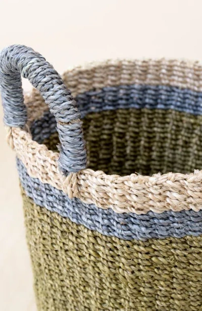 Likha Cylinder Vase Basket With Handles In Green