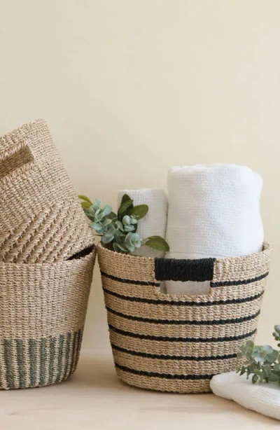 Likha Tapered Basket With Cutout Handles In Neutral