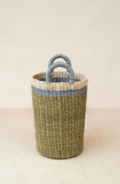Likha Cylinder Vase Basket With Handles In Green
