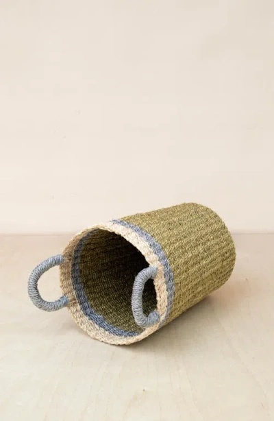 Likha Cylinder Vase Basket With Handles In Green