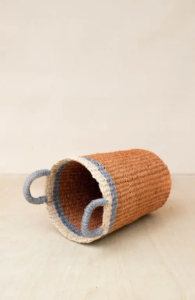 Likha Cylinder Vase Basket With Handles In Brown
