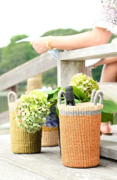 Likha Cylinder Vase Basket With Handles In Brown