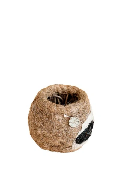 Likha Animal Head Coco Coir Planters In Brown
