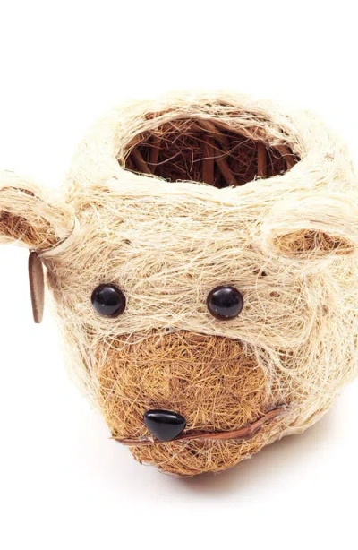 Likha Animal Head Coco Coir Planters In Neutral