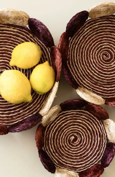 Likha Fruit Basket Circles, Set Of 3 In Multi