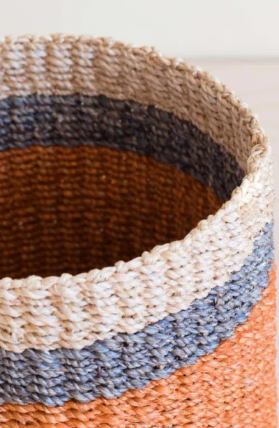 Likha Cylinder Mini Tabletop Basket In Brown