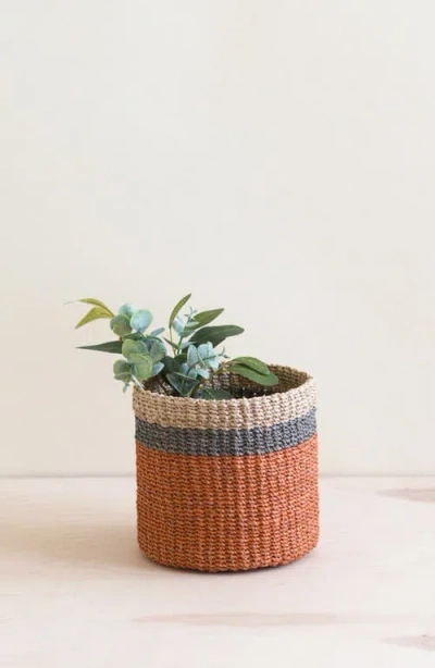 Likha Cylinder Mini Tabletop Basket In Brown