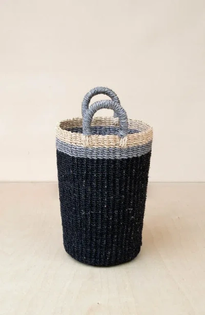 Likha Cylinder Vase Basket With Handles In Black