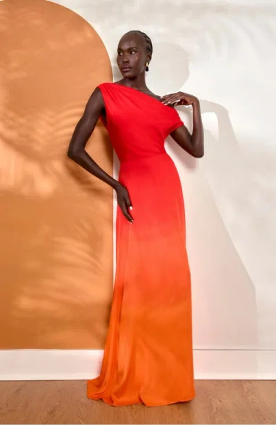 Diarrablu Ombra Sherbet Alba Fsc® Certified Viscose Dress In Red