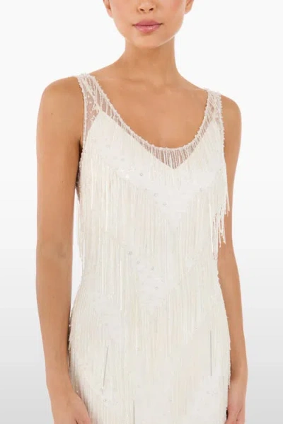 Jenny Packham Symphonie Fringed Dress In White