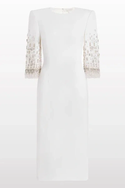 Jenny Packham Ebba Crystal-embellished Midi Dress In White