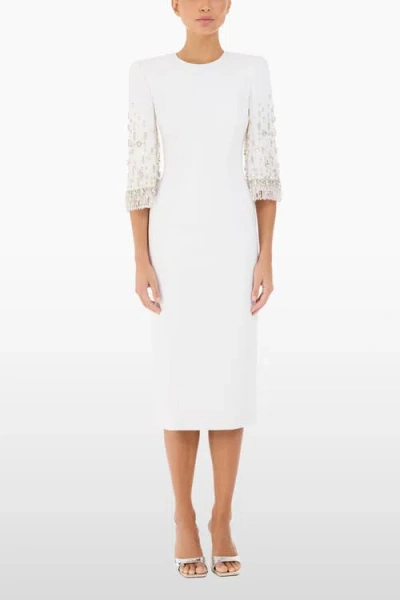 Jenny Packham Ebba Crystal-embellished Midi Dress In White