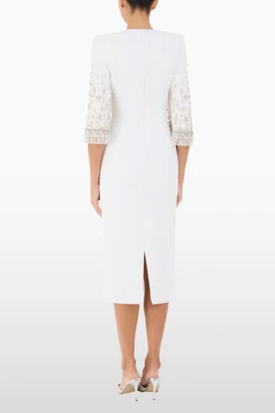 Jenny Packham Ebba Crystal-embellished Midi Dress In White