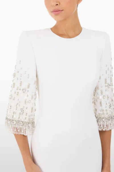 Jenny Packham Ebba Crystal-embellished Midi Dress In White