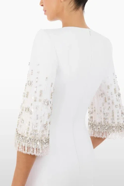 Jenny Packham Ebba Crystal-embellished Midi Dress In White