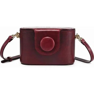 Old Trend Begonia Genuine Leather Vintage Case Crossbody In Burgundy