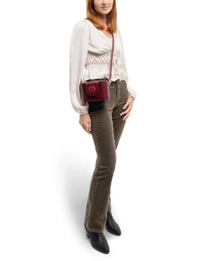 Old Trend Begonia Genuine Leather Vintage Case Crossbody In Burgundy