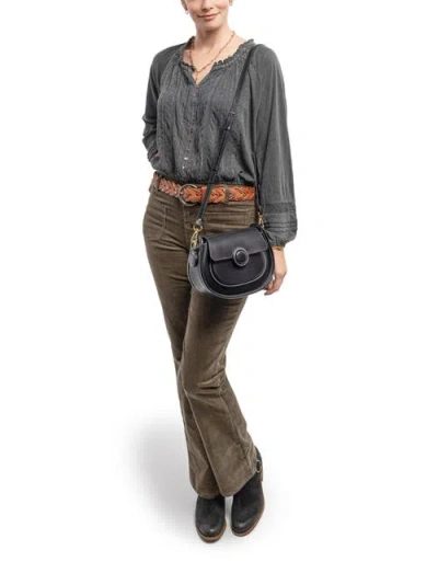 Old Trend Begonia Genuine Leather Vintage Compact Crossbody In Black